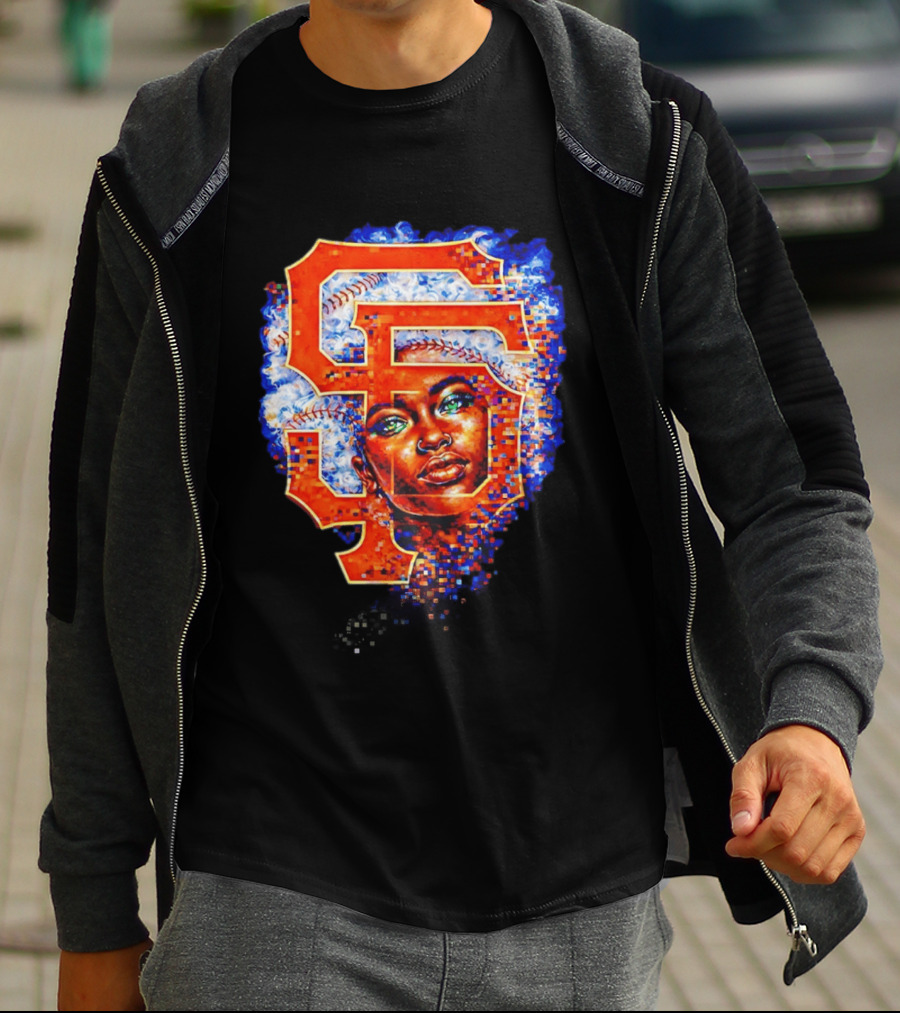 San Francisco Giants Black Heritage Night 2026 Baseball SF Logo Afro T-Shirt