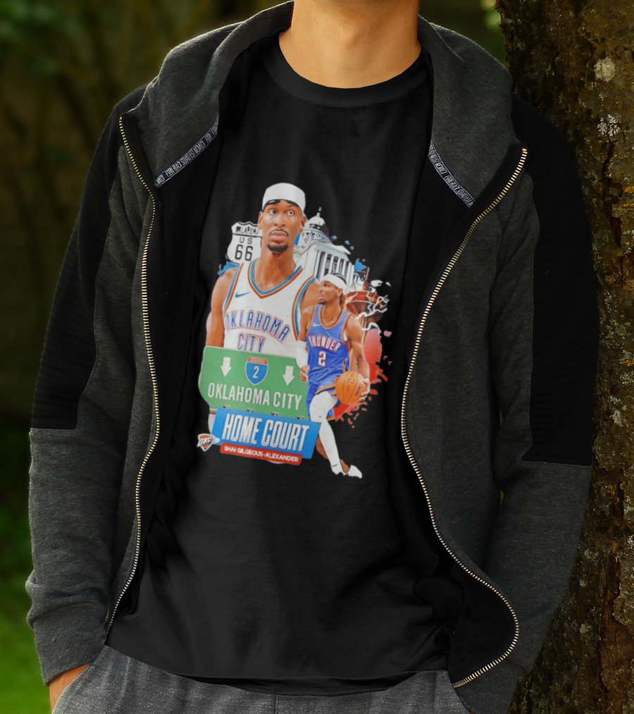 Oklahoma City Thunder Home Court Shai Gilgeous Alexander Route 66 T-Shirt