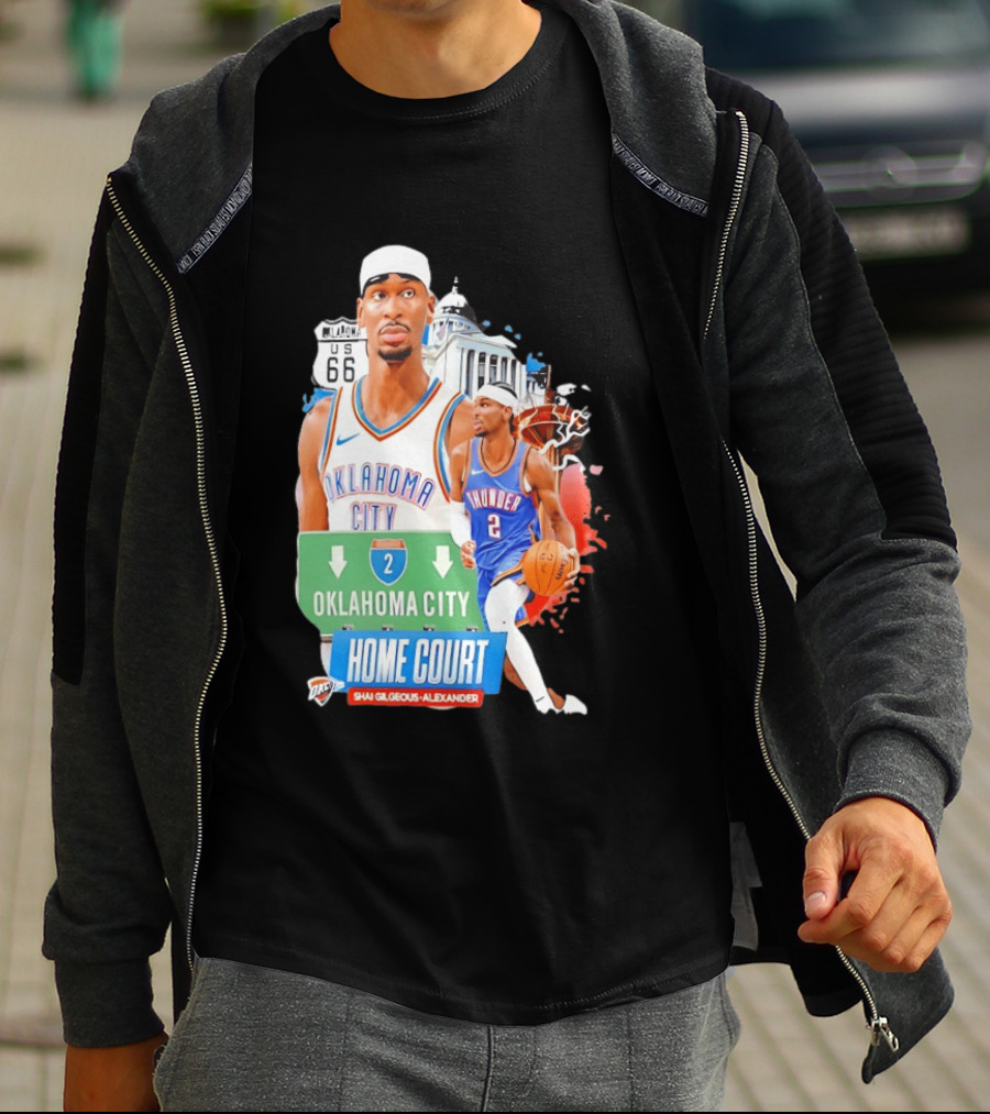 Oklahoma City Thunder Home Court Shai Gilgeous Alexander Route 66 T-Shirt