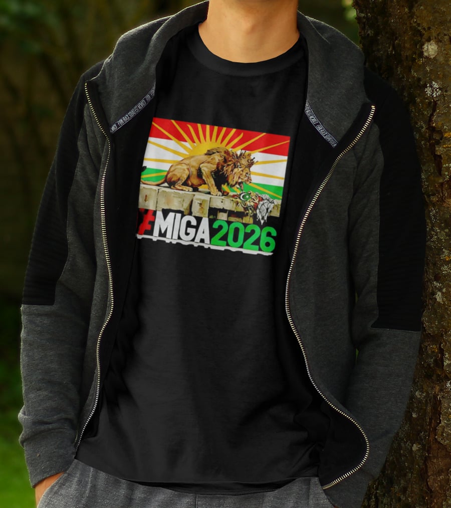 #MIGA 2026 Lion With Kurdistan Flag And Sun T-Shirt