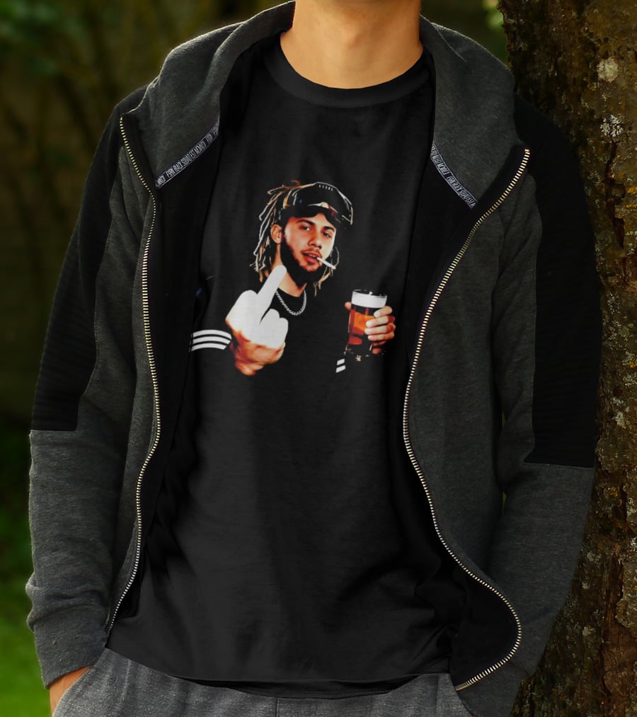 Fernando Tatis Jr Middle Finger Drinking Beer And Smoking T-Shirt