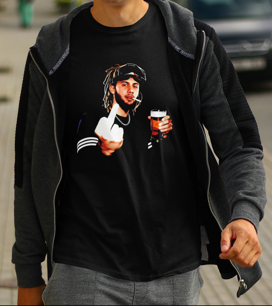 Fernando Tatis Jr Middle Finger Drinking Beer And Smoking T-Shirt