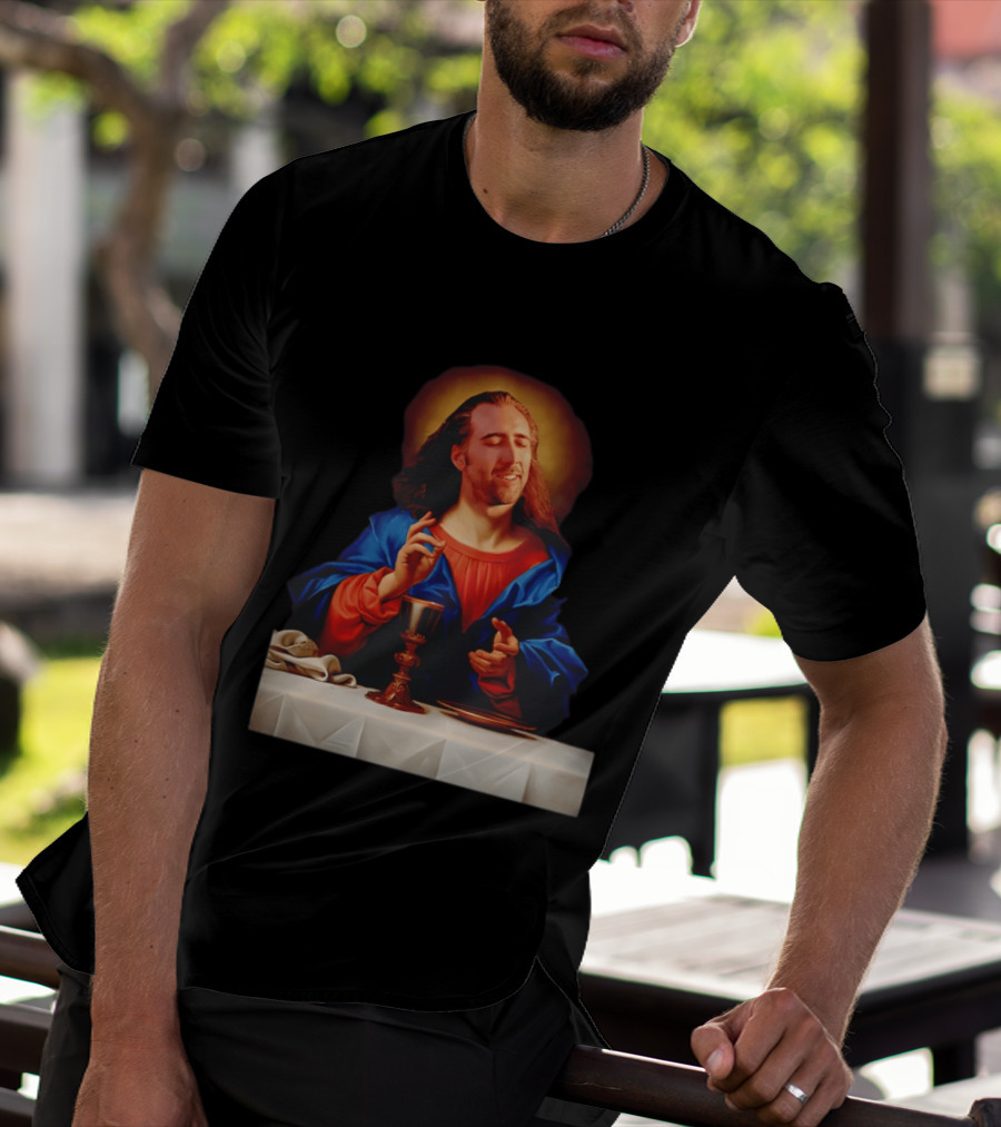 Nic Cage Jesus Iconic Meme Mashup T-Shirt