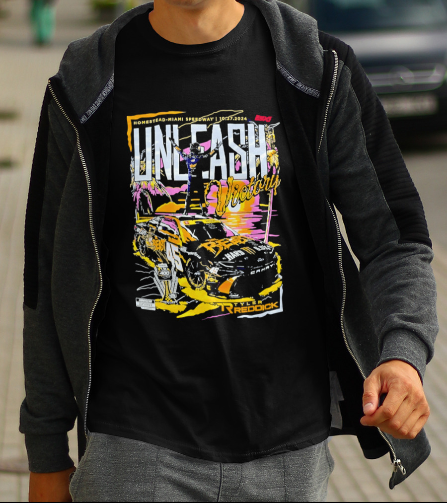23XI Racing Unleash Tyler Reddick 2024 Straight Talk Wireless 400 Homestead Miami Speedway 10 22 T-Shirt