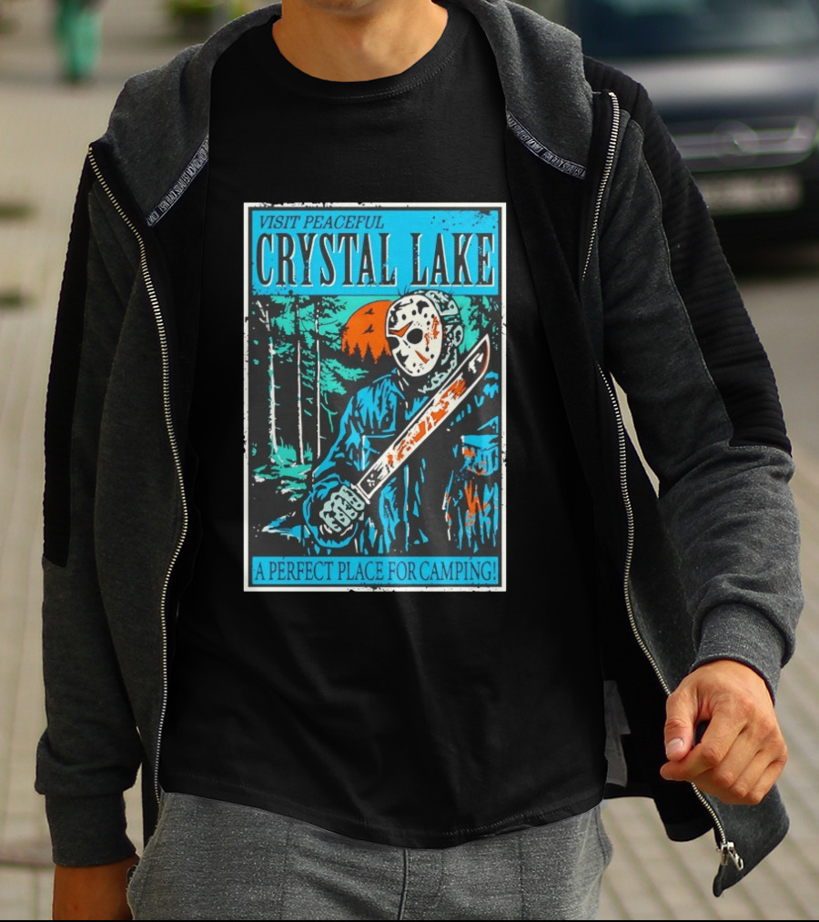 Visit Peaceful Crystal Lake A Perfect Place For Camping Horror T-Shirt
