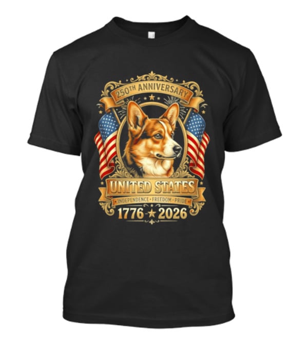 United States 250th Anniversary 1776 2026 Corgi Independence Freedom Pride T-Shirt