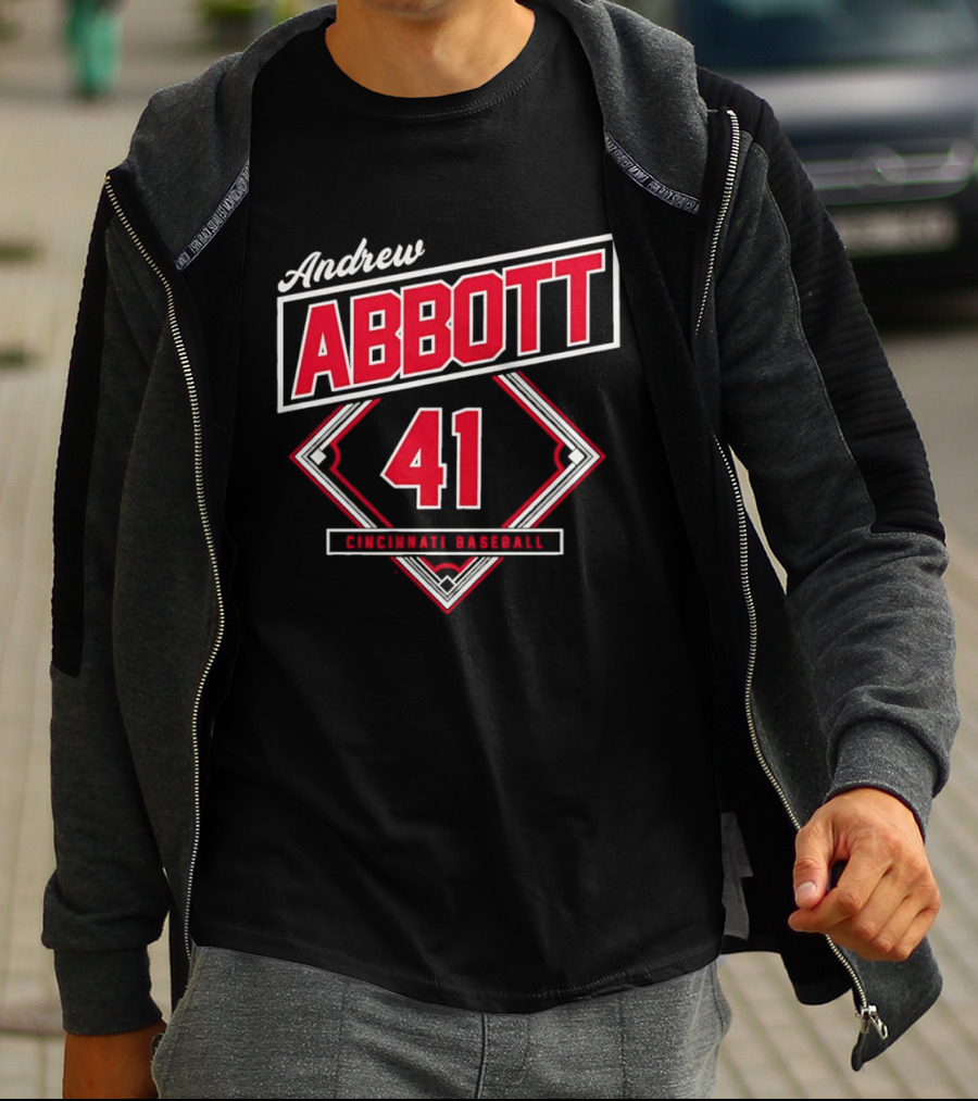 Andrew Abbott 41 Cincinnati Reds Baseball T-Shirt