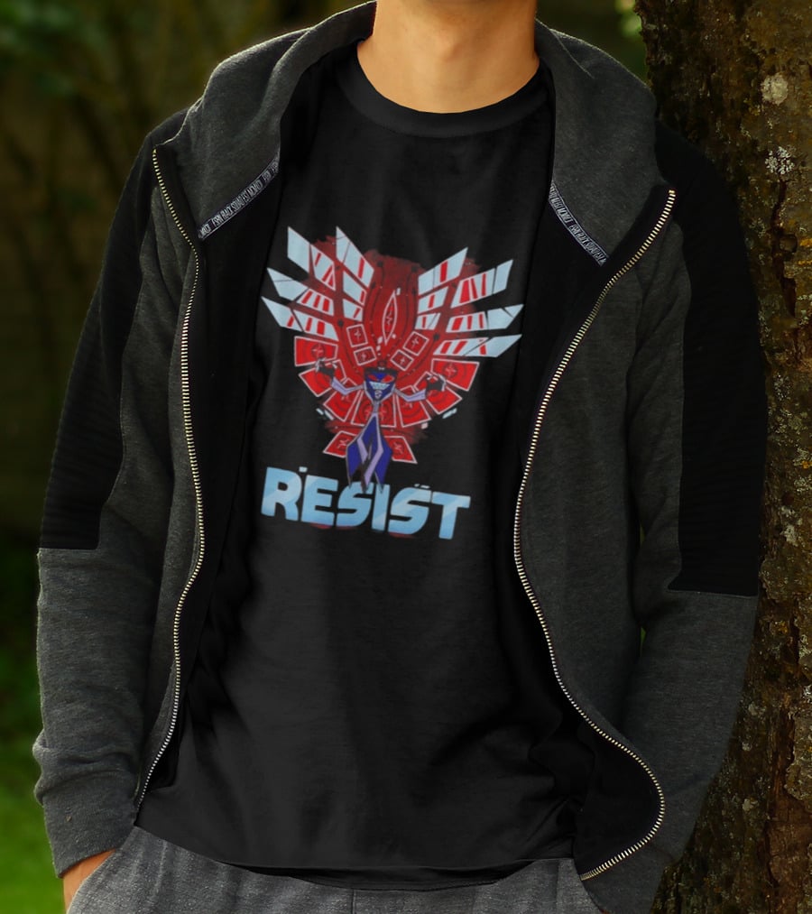 Hazbin Hotel Vox Resist Character Wings Red Blue T-Shirt