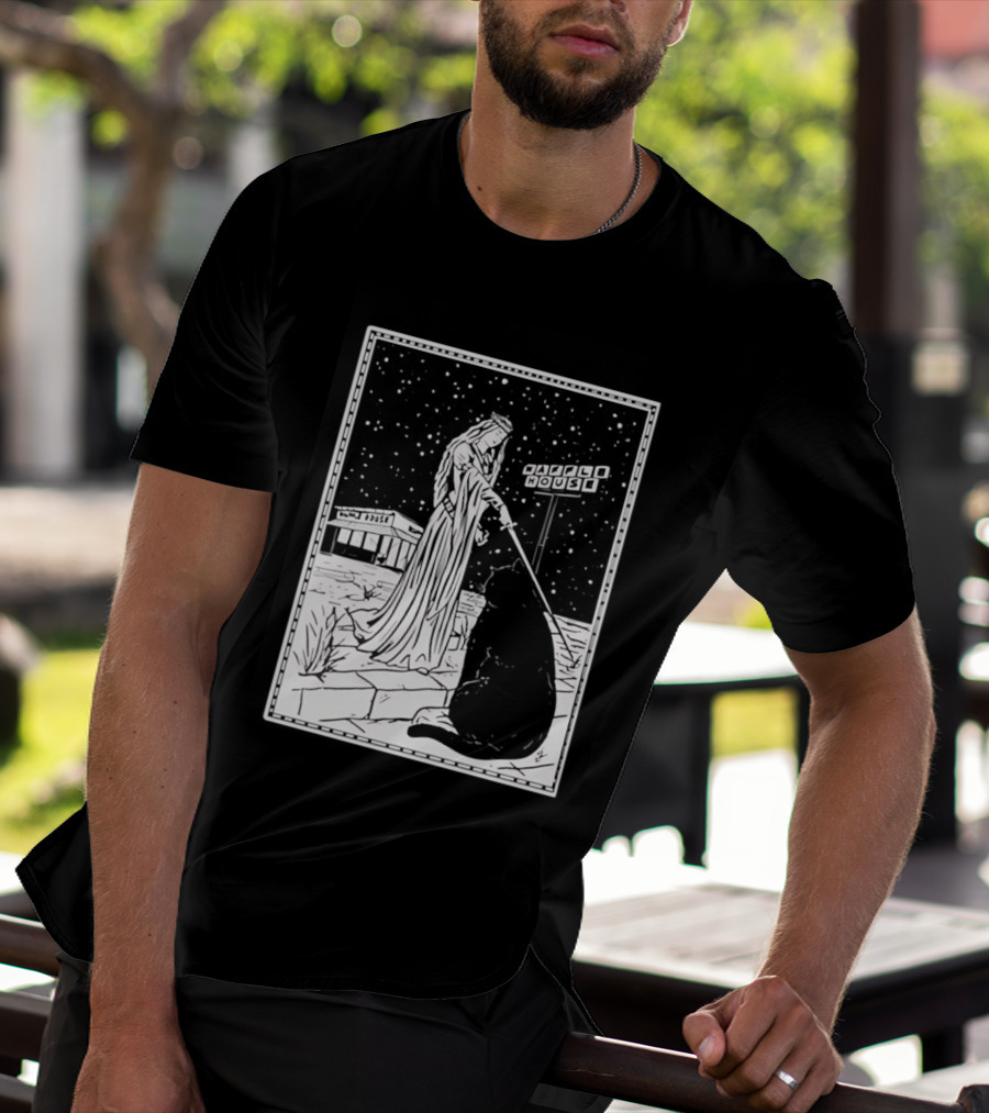 Medieval Cat Tarot Waffle House The Hermit T-Shirt