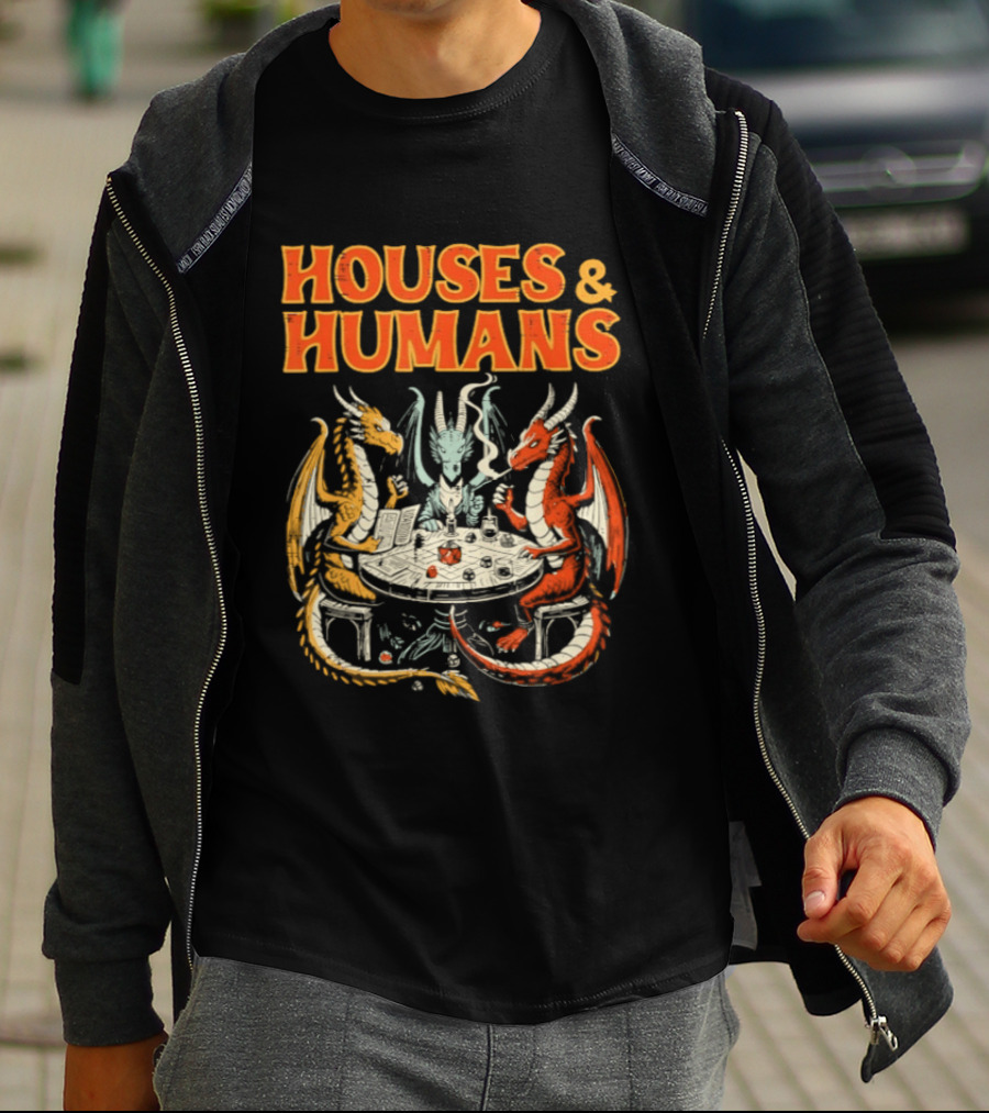Houses Humans Dragons Trio Game Table T-Shirt