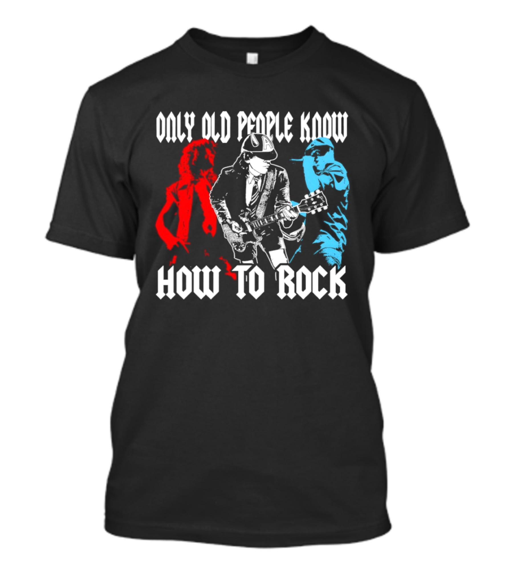 AC DC Only Old People Know How To Rock Guitar Legends T-Shirt
