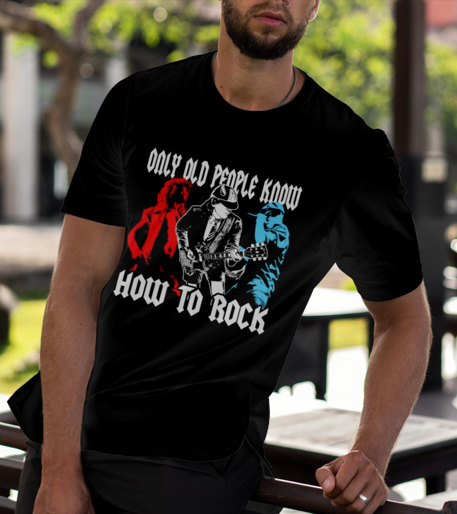 AC DC Only Old People Know How To Rock Guitar Legends T-Shirt
