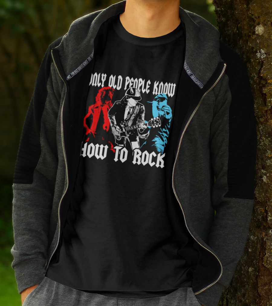 AC DC Only Old People Know How To Rock Guitar Legends T-Shirt