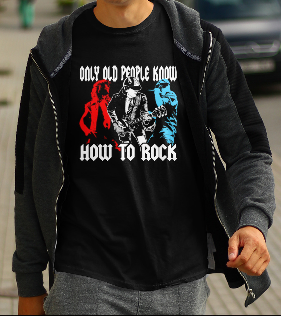 AC DC Only Old People Know How To Rock Guitar Legends T-Shirt