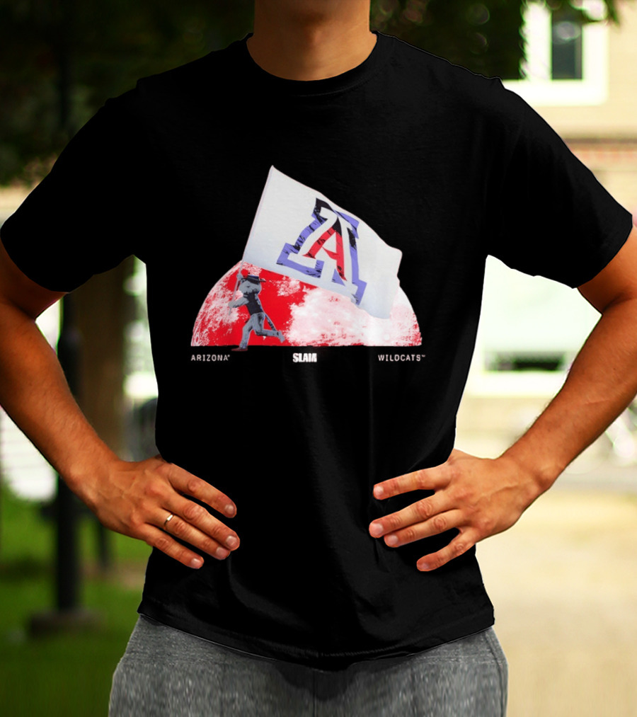 Arizona Wildcats Flag On The Moon SLAM Magazine T-Shirt