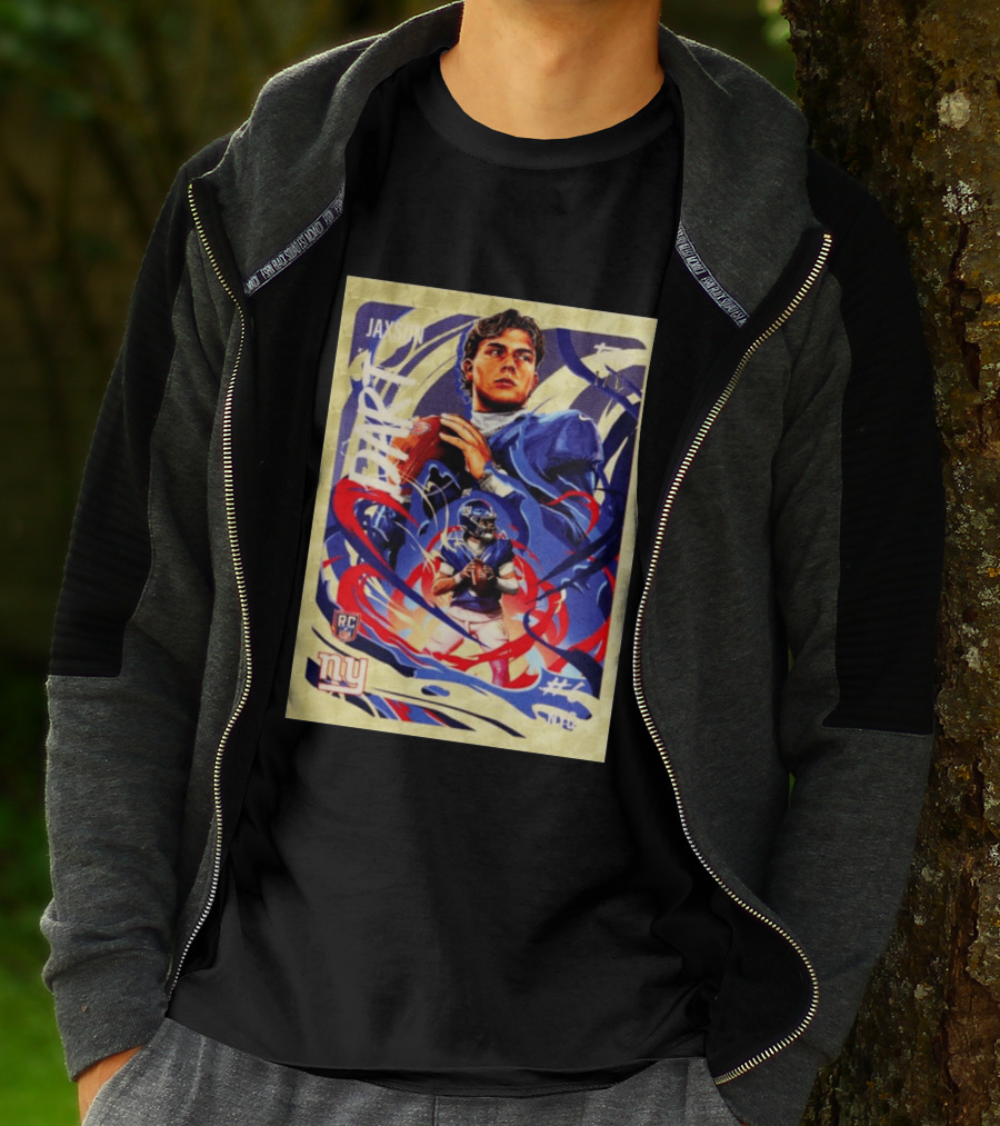 Jaxson Darts RC Ultra Violet Superfractor Topps NY Giants NFL Rookie Card T-Shirt