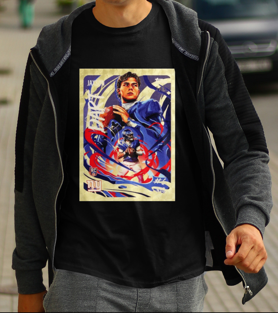 Jaxson Darts RC Ultra Violet Superfractor Topps NY Giants NFL Rookie Card T-Shirt