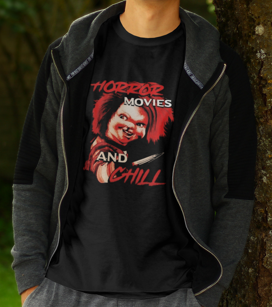 Chucky Horror Movies And Chill Knife Wielding Doll T-Shirt
