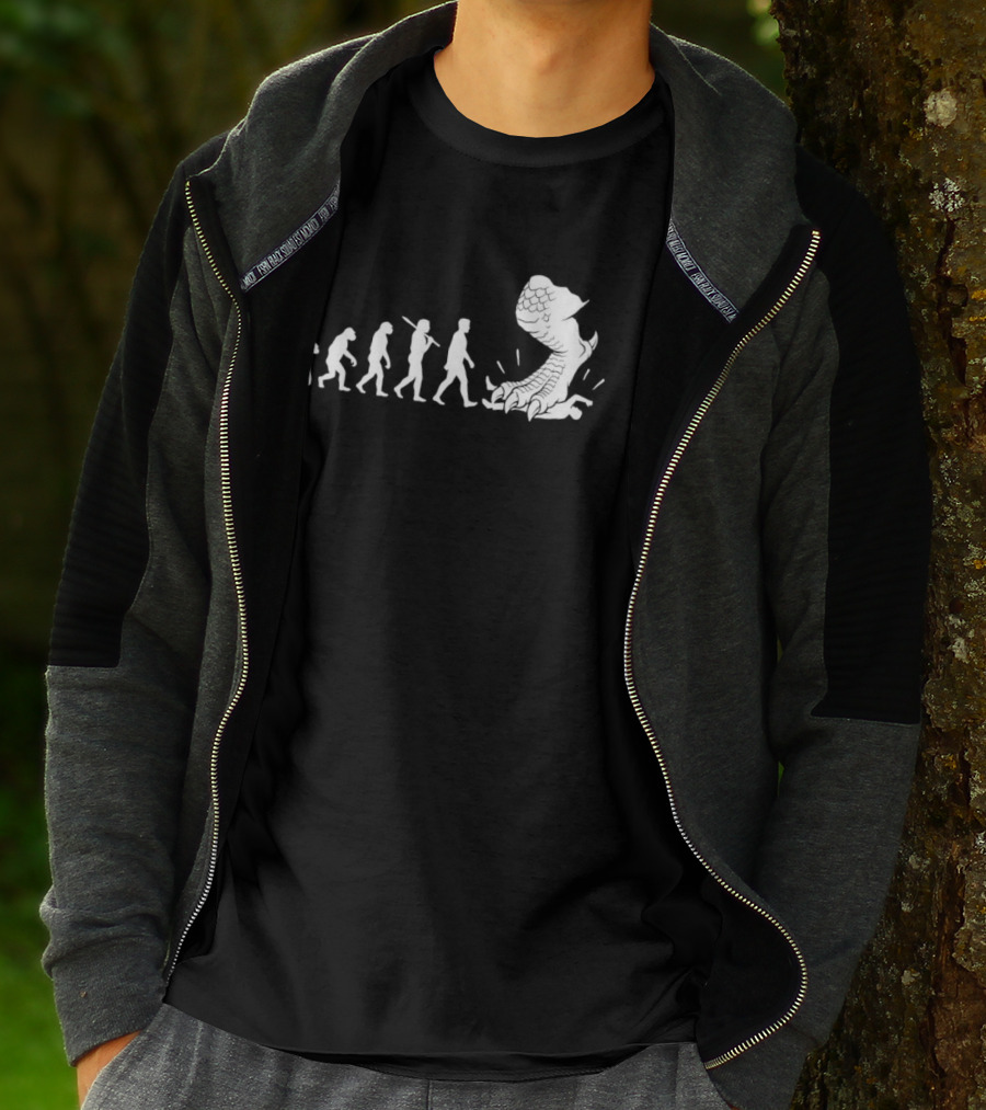 Evolution Mankind Ends With Dragon Foot Meme T-Shirt