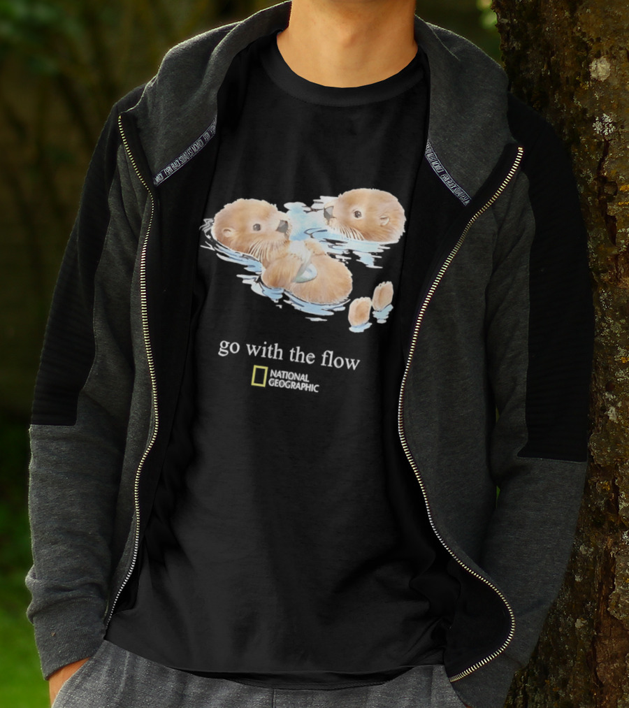 Go With The Flow Otters National Geographic T-Shirt