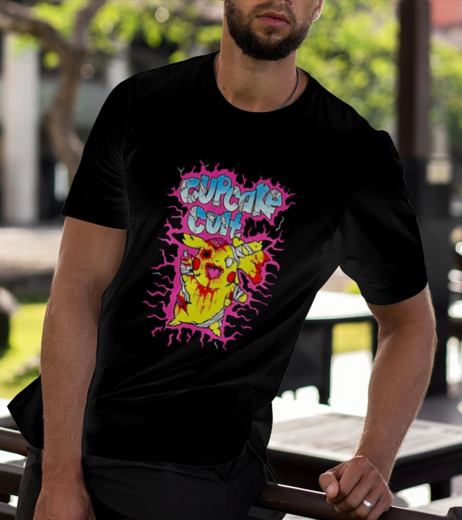 Zombie Pikachu Cupcake Cult Electric Aura Anime Fan Favorite T-Shirt