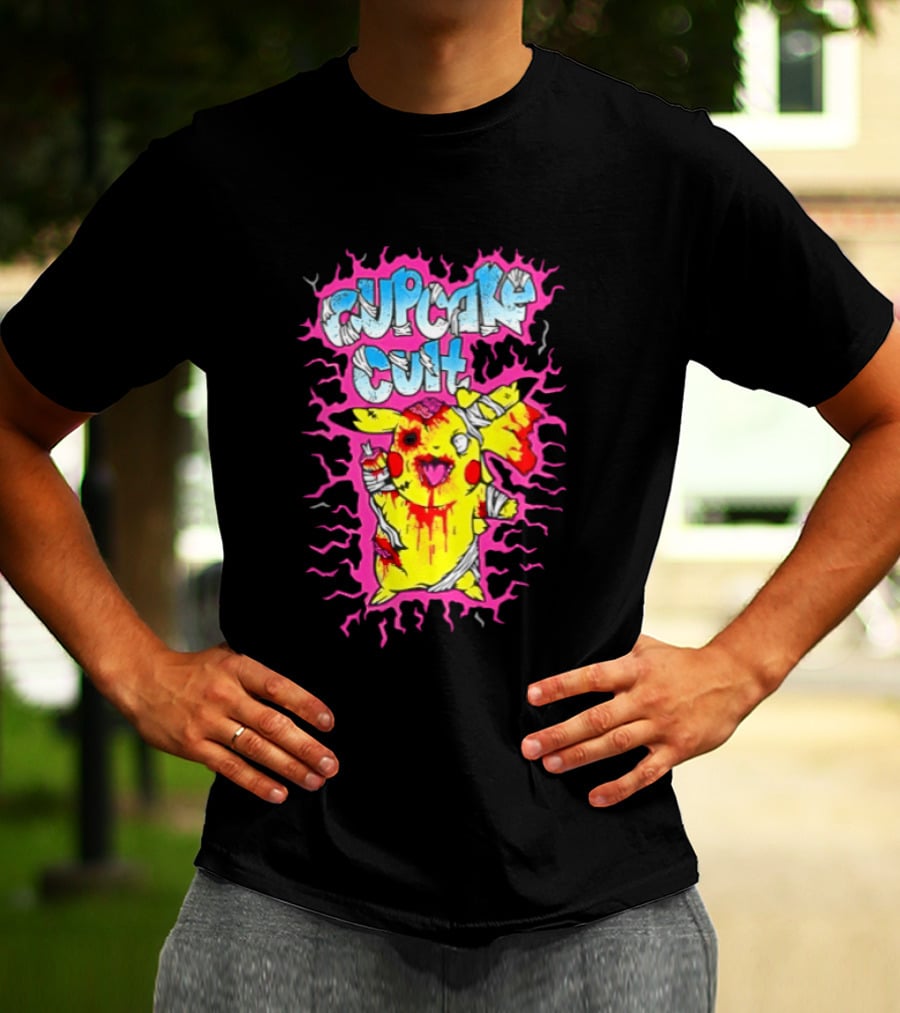 Zombie Pikachu Cupcake Cult Electric Aura Anime Fan Favorite T-Shirt