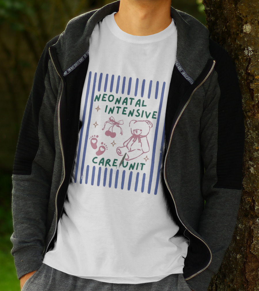 Neonatal Intensive Care Unit Pink Bear And Cherry T-Shirt