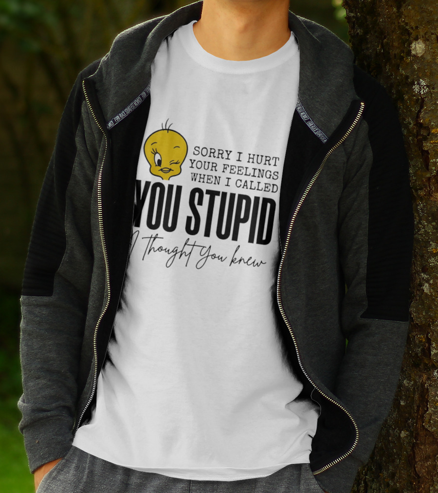 Sorry I Hurt Your Feelings When I Called You Stupid Tweety Bird I Thought You Knew T-Shirt