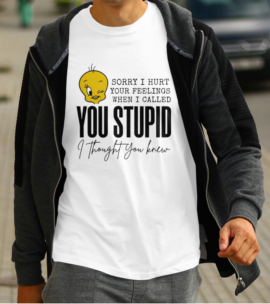 Sorry I Hurt Your Feelings When I Called You Stupid Tweety Bird I Thought You Knew T-Shirt