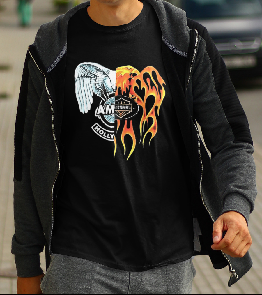 AMIRI Hollywood Spliced Eagle Fire Wing T-Shirt