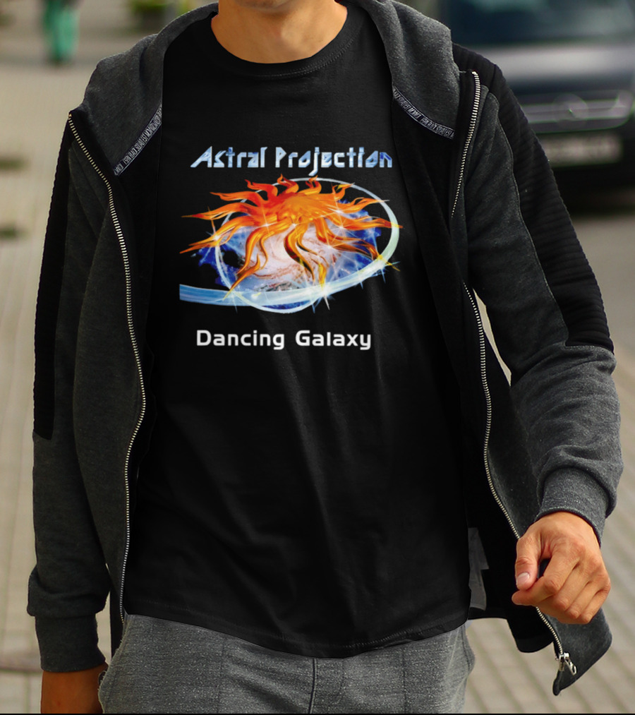 Astral Projection Dancing Galaxy Cosmic Fire And Water T-Shirt