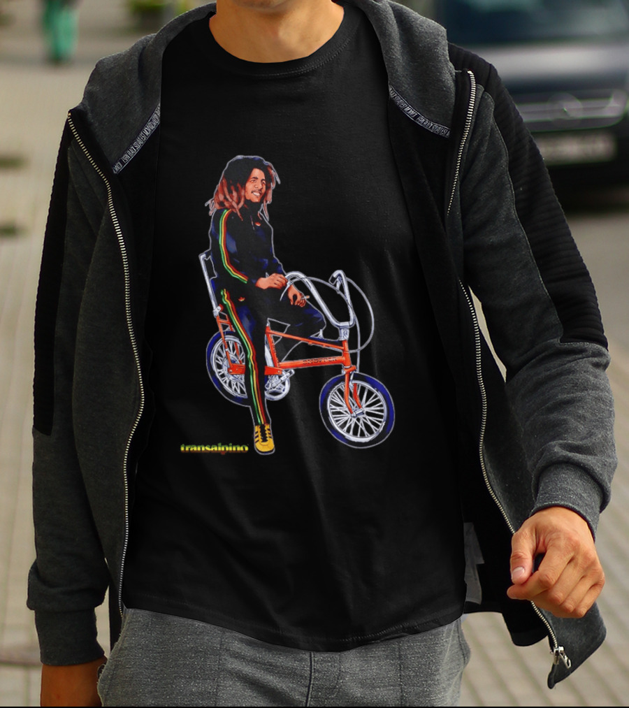 Bob Marley Transalpino One Love Bicycle Fashion T-Shirt