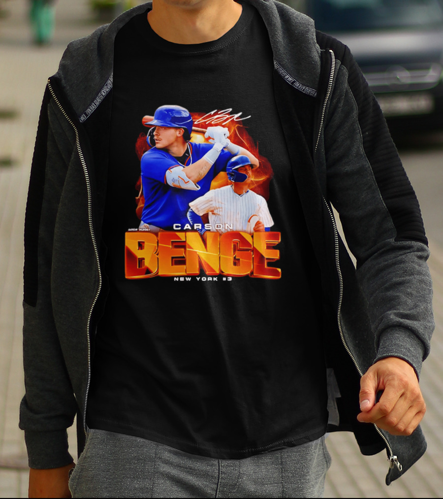 Carson Benge New York Mets NYM Baseball Collage T-Shirt
