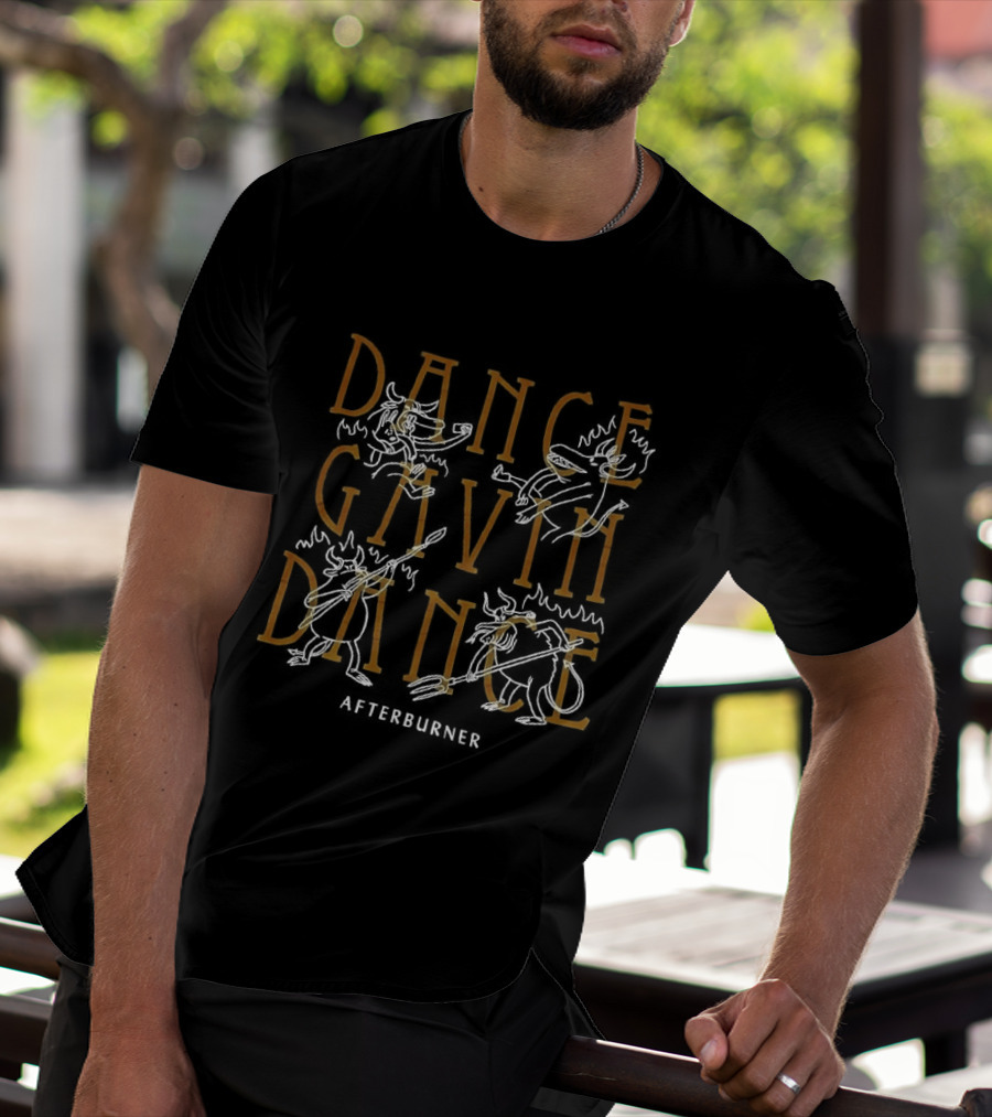 Dance Gavin Dance Afterburner Text Distressed Yellow Band Merch T-Shirt