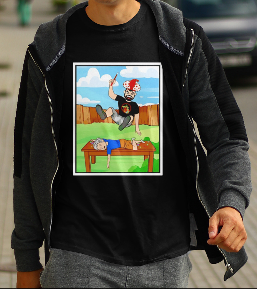 Super Sabu SuperHumman Backyard Wrestling Comic Style Action T-Shirt