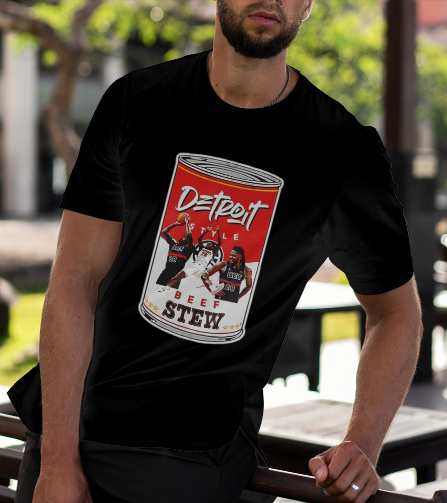 Detroit Style Beef Stew Basketball Can 28 T-Shirt