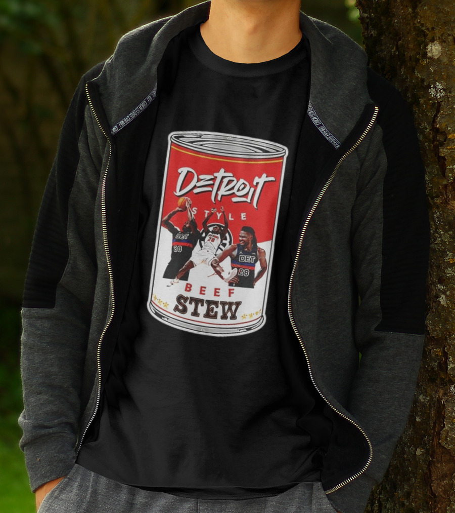 Detroit Style Beef Stew Basketball Can 28 T-Shirt