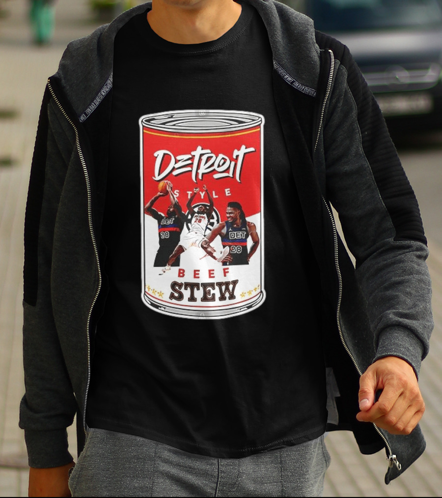 Detroit Style Beef Stew Basketball Can 28 T-Shirt
