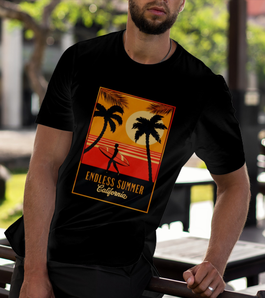 Endless Summer California Sunset Surfer Scene T-Shirt
