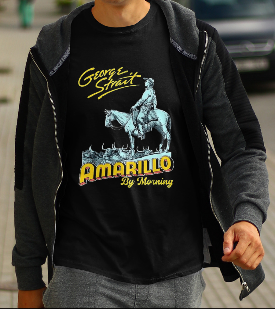 George Strait Amarillo By Morning Cowboy On Horse T-Shirt