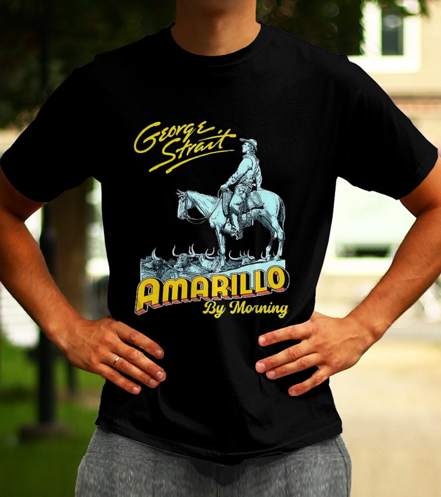 George Strait Amarillo By Morning Cowboy On Horse T-Shirt