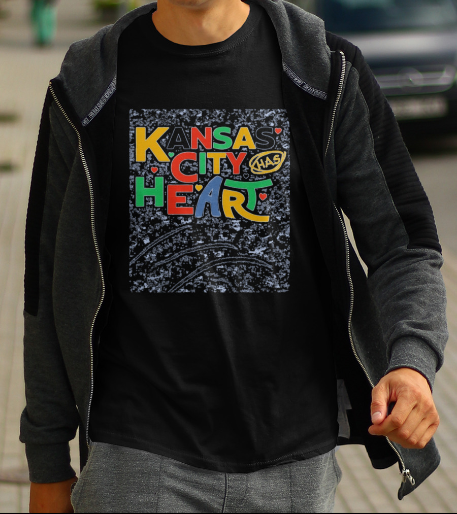 Kansas City Has Heart Colorful Typography With Hearts T-Shirt