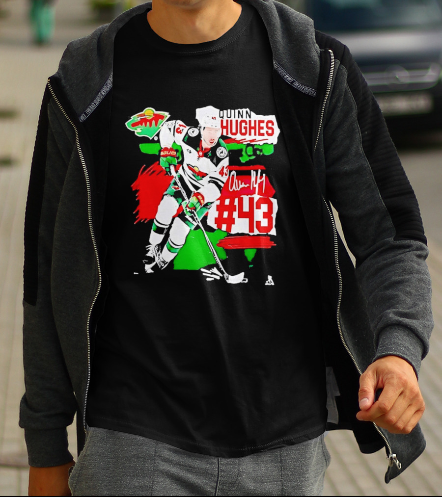 Quinn Hughes 43 Minnesota Wild Fresh Ice Hockey Player T-Shirt