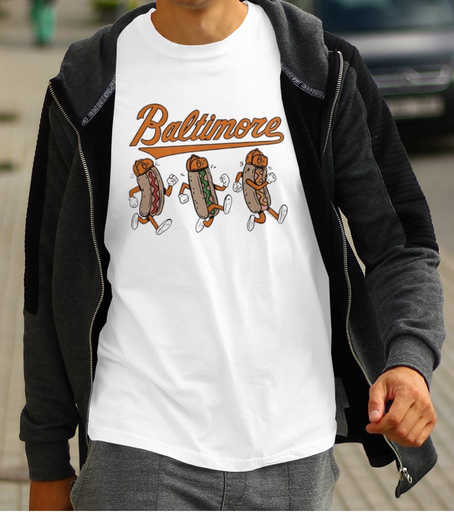 Baltimore Orioles Dancing Hot Dogs T-Shirt