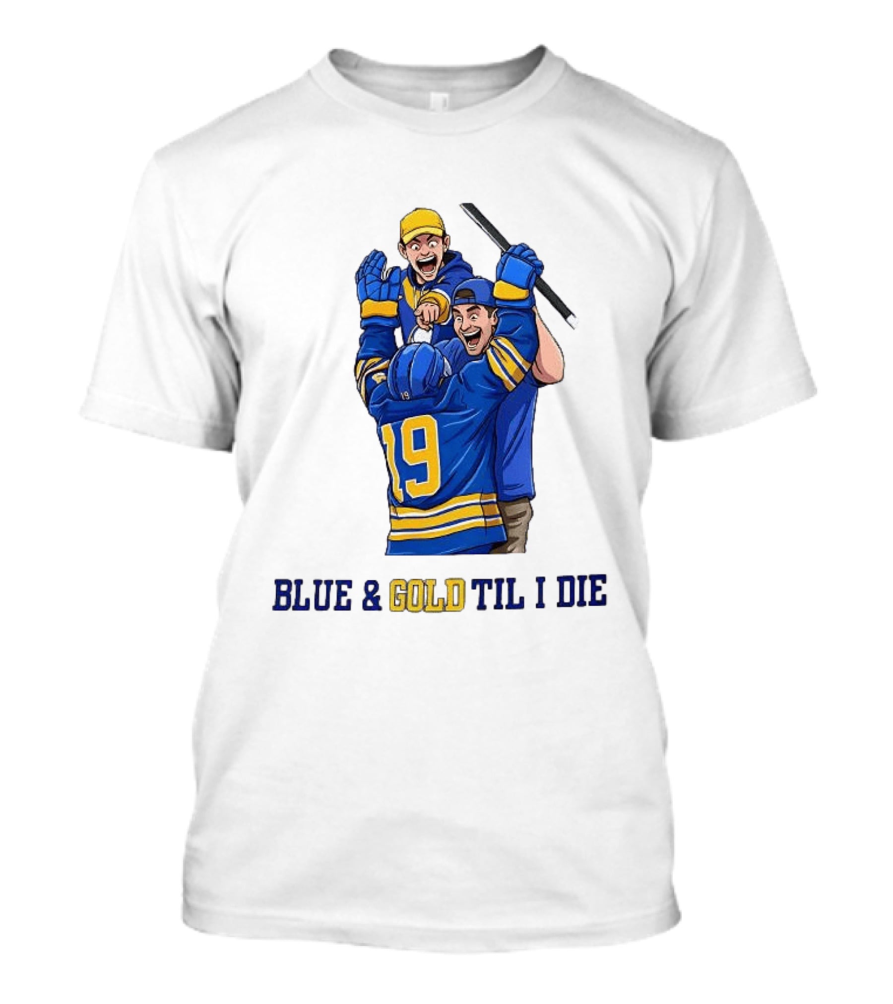 Buffalo Sabres Blue And Gold Til I Die Hockey Celebration T-Shirt