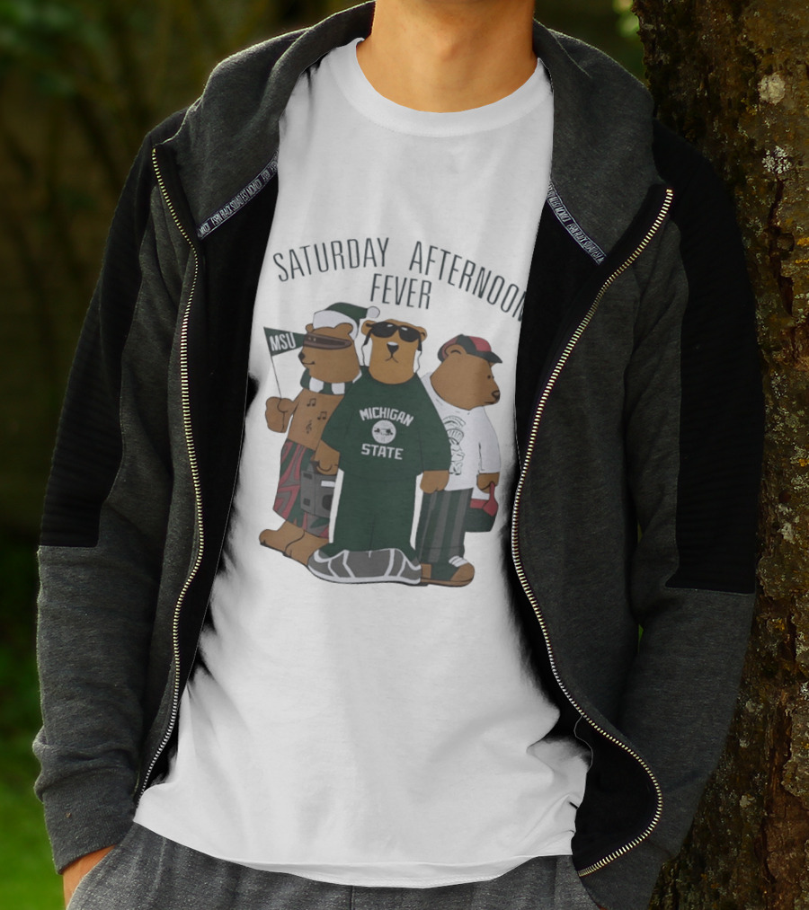 Michigan State Spartans Three Bears Saturday Afternoon Fever MSU T-Shirt