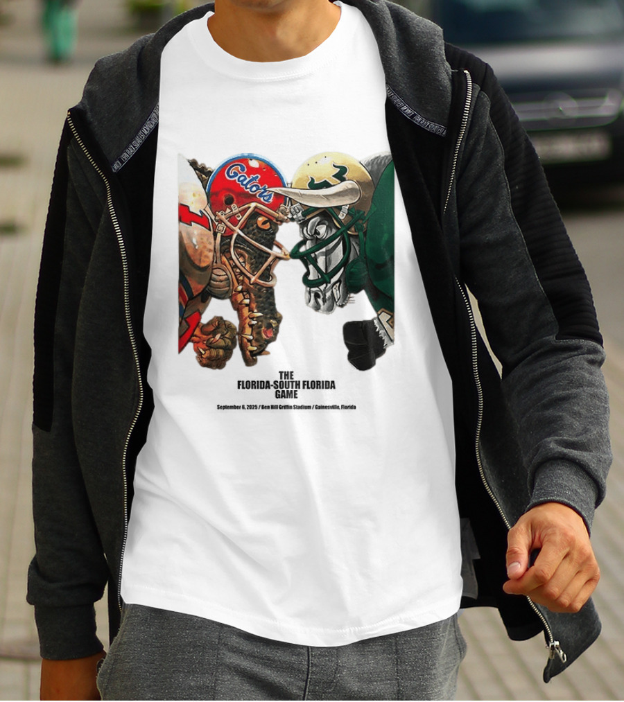 Florida Gators Vs South Florida Bulls Rivalry Helmets Showdown T-Shirt