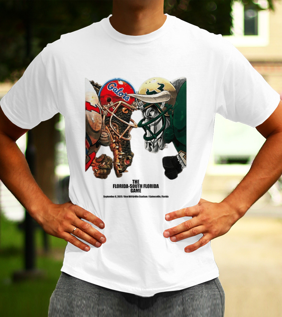 Florida Gators Vs South Florida Bulls Rivalry Helmets Showdown T-Shirt