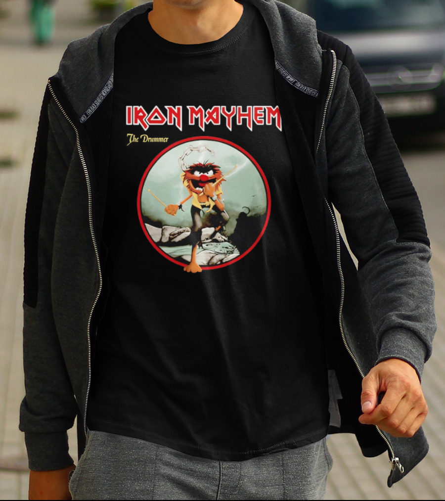 Animal The Muppets Iron Mayhem Rock Band Drummer T-Shirt