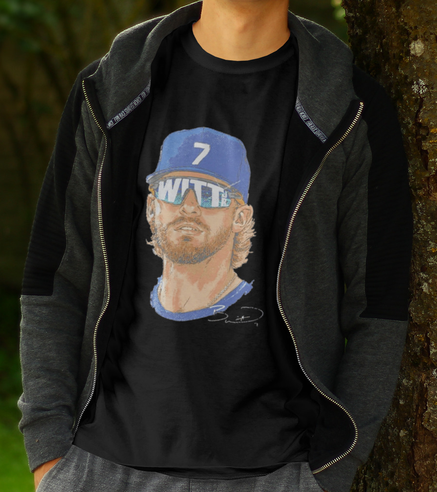 Bobby Witt Jr Kansas City Royals Sunglasses Blue Cap Number 7 T-Shirt
